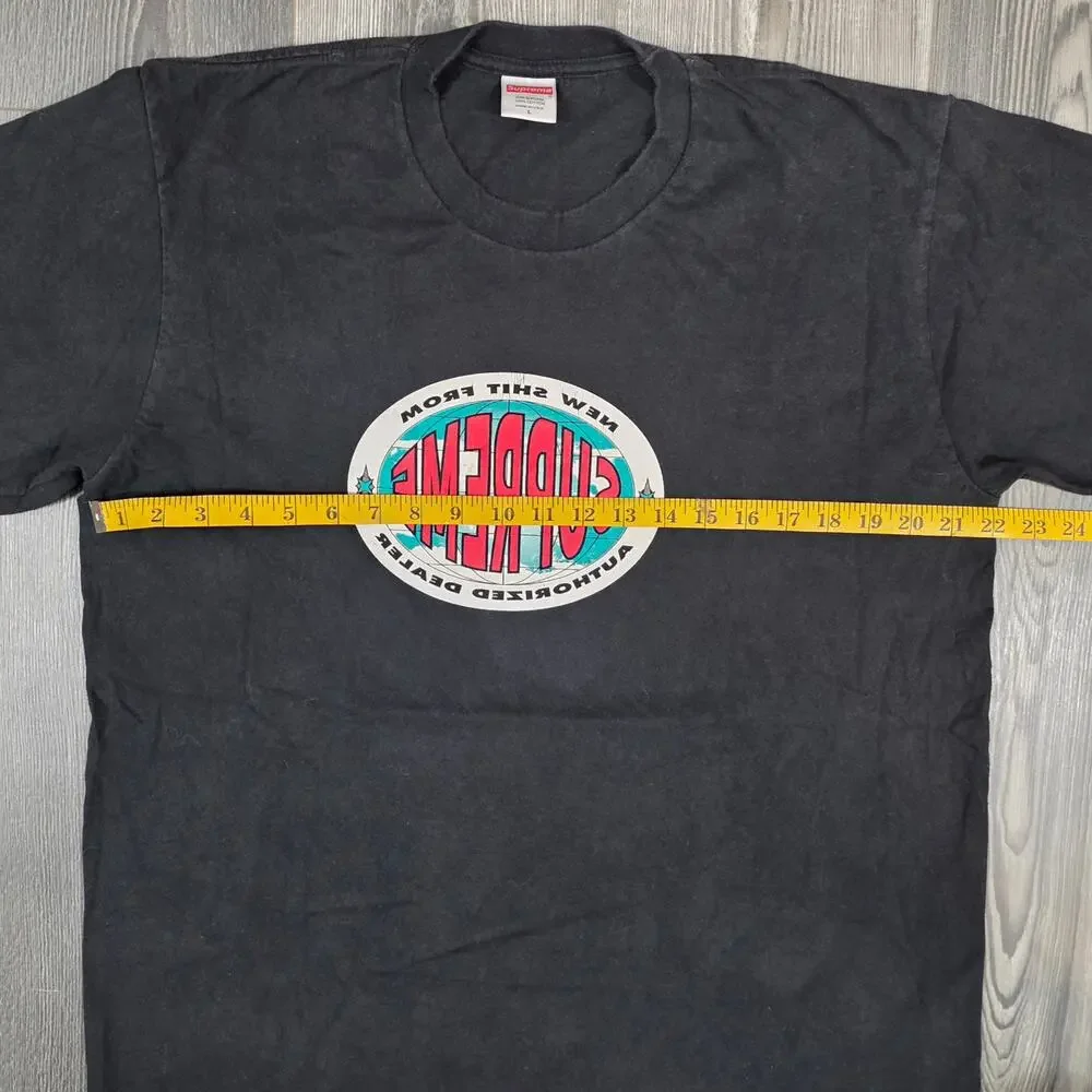 SUPREME AUTHENTIC MEN'S “AUTHORIZED DEALER” "WORE THIS NEW" TEE – SIZE L – BLACK - Picture 4 of 8